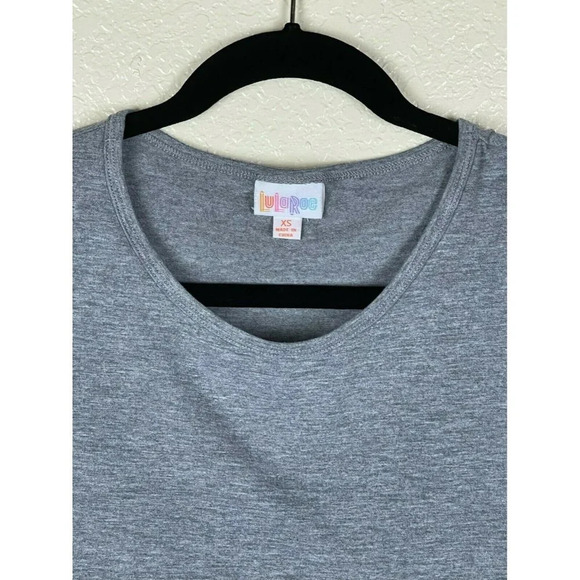 LULAROE Blouse Women's Sz XS Irma Tunic Retro Cassette Tape Hi-Low Hem Gray - Picture 5 of 8